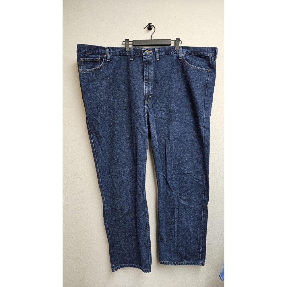 Wrangler Jeans Mens 54x30 Blue Medium Wash Relaxed Fit Straight Denim Big Tall
